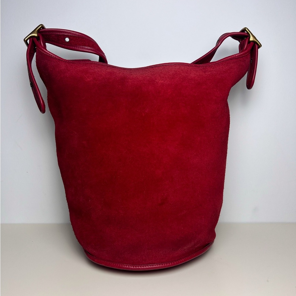 Rare❤️Coach Berkeley Duffel 9010 Suede and Pebbled Leather Large Bucket